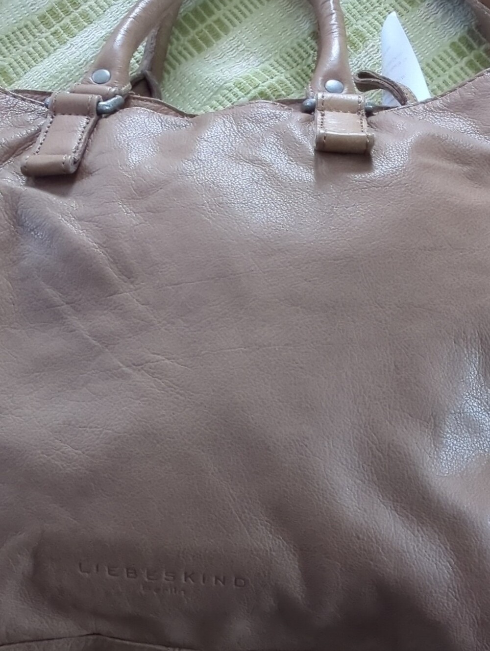 Liebeskind Soft Taupe Leather Tote, hobo bag Handles, cross body Strap, vintage